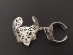 Armenian double ring Sterling silver 925 black onyx