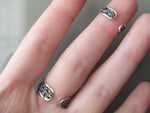 Armenian double ring Sterling silver 925 Lab red garnet Adjustable rings for women