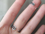 Armenian double ring Sterling silver 925 Lab red garnet Adjustable rings for women