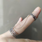 Double ring Ethnic jewelry Sterling silver 925