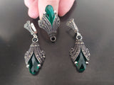 Earrings and Ring Silver 925 Armenian jewelry Marcasite Black onyx Tudor victorian
