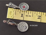 Small earrings red stone SILVER 925
