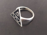 Armenian jewelry Small ring Triangle celtic style Sterling silver 925 Taraz jewellery handmade