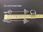Earrings on chain Hooked Triangle celtic style Sterling silver 925