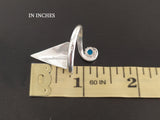 Thumb ring SILVER 925 Adjustable with turquoise stone Pomegranates