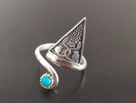 Thumb ring SILVER 925 Adjustable with turquoise stone Pomegranates