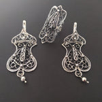 Earrings and ring Armenian handmade jewelry Sterling silver 925