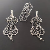 Earrings and ring Armenian handmade jewelry Sterling silver 925