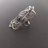 Earrings very long Sterling silver 925 Artisan jewelry