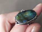 Earrings Labradorite Silver 925 Floral sterling jewelry for women