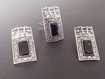 Black onyx silver 925 SET rectangle ring Jewelry