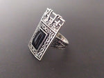 Black onyx silver 925 SET rectangle Earrings