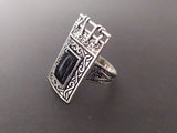 Black onyx silver 925 SET rectangle Earrings