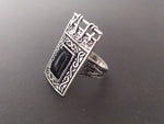 Black onyx silver 925 SET rectangle ring Jewelry