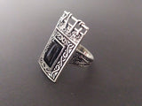 Black onyx silver 925 SET rectangle ring Jewelry