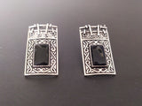 Black onyx silver 925 SET rectangle Earrings