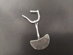 Semi circle earrings silver 925 women jewelry Oxidized black