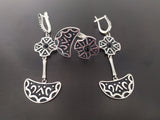 Earrings and Ring semi Black onyx Women jewelry