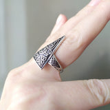 Jewelry set Earrings and ring Sterling silver 925 triangle