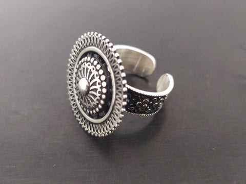 Ring adjustable Silver 925 round