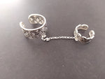 Double ring silver 925 Designer jewels Adjustable ring