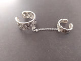 Double ring silver 925 Designer jewels Adjustable ring
