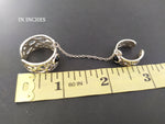 Double ring with black onyx gemstones Silver 925