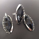 Earrings Armenian jewelry Silver 925 and black onyx One of a kind