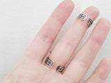 Double ring Silver 925 triangle pointed