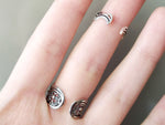 Armenian double ring Sterling silver 925 Lab white pearl Adjustable