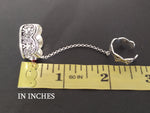 Armenian double ring Sterling silver 925 Lab white pearl Adjustable
