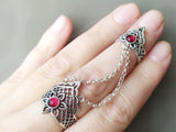 Sterling silver 925 ring with black onyx gemstone