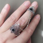 Sterling silver 925 ring with black onyx gemstone