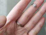 Double ring Wings  Sterling silver 925 Lab red garnet Adjustable