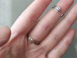 Double ring Wings  Sterling silver 925 Lab red garnet Adjustable
