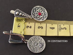 Small earrings red stone SILVER 925