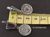 Small earrings red stone SILVER 925