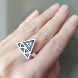 Armenian jewelry Small ring Triangle celtic style Sterling silver 925 Taraz jewellery handmade