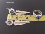 Gold and silver earrings Natural blue lapis lazuli very long earring