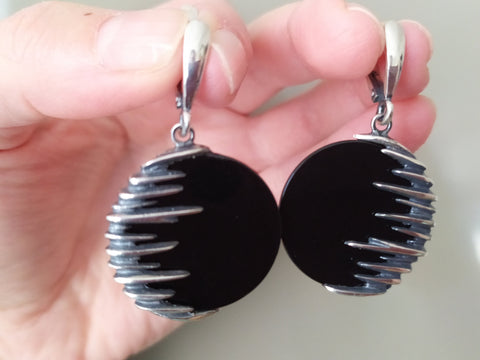Earrings ONYX STERLING SILVER 925