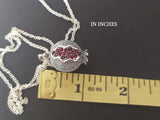 Armenian jewelry handcrafted Pomegranate pendant SILVER 925 zircon stones