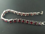 Bracelet Red zircon stones STERLING SILVER 925