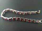 Bracelet Red zircon stones STERLING SILVER 925