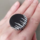 Ring round ONYX Jewelry Modern STERLING SILVER 925