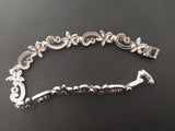 Women bracelet SILVER 925 Marcasite Royal blue navy stones
