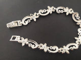 Women bracelet SILVER 925 Marcasite Royal blue navy stones