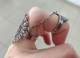 Double ring Silver 925 Ethnic jewelry Sterling silver Adjustable