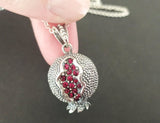 Armenian jewelry handcrafted Pomegranate pendant SILVER 925 zircon stones