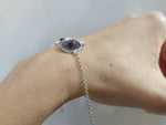 Bracelet 925 Silver with Armenian Pomegranate red lab stone