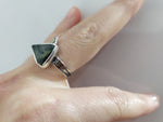 Set sterling silver 925 prehnite natural green EARRINGS and RING gold plated